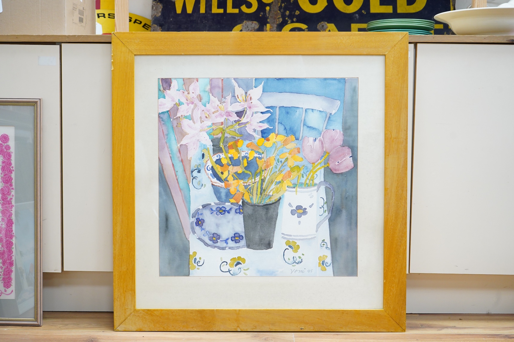 Veni Gligorova Smith (contemporary), Still life of flowers, signed and dated ‘95, watercolour, 55 x 55cm